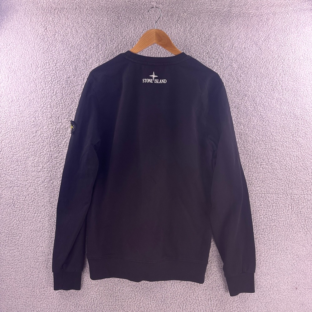 Stone Island Mens Black Embroidered Compass Logo Sweatshirt XXL 6915611J04Z - Picture 2 of 9